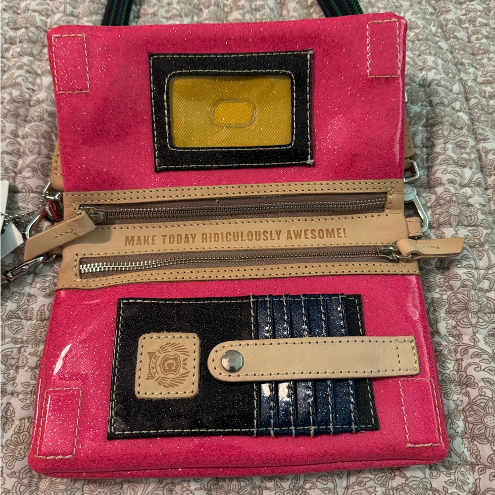 Consuela Uptown crossbody new with tags pink base with embroidered flowers - Picture 8 of 10
